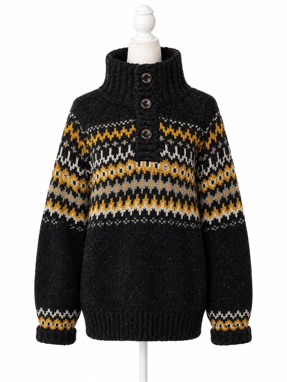 Fat Face Wool Blend Fair Isle Sweater Womens L Chunky Nordic Pullover Oversized